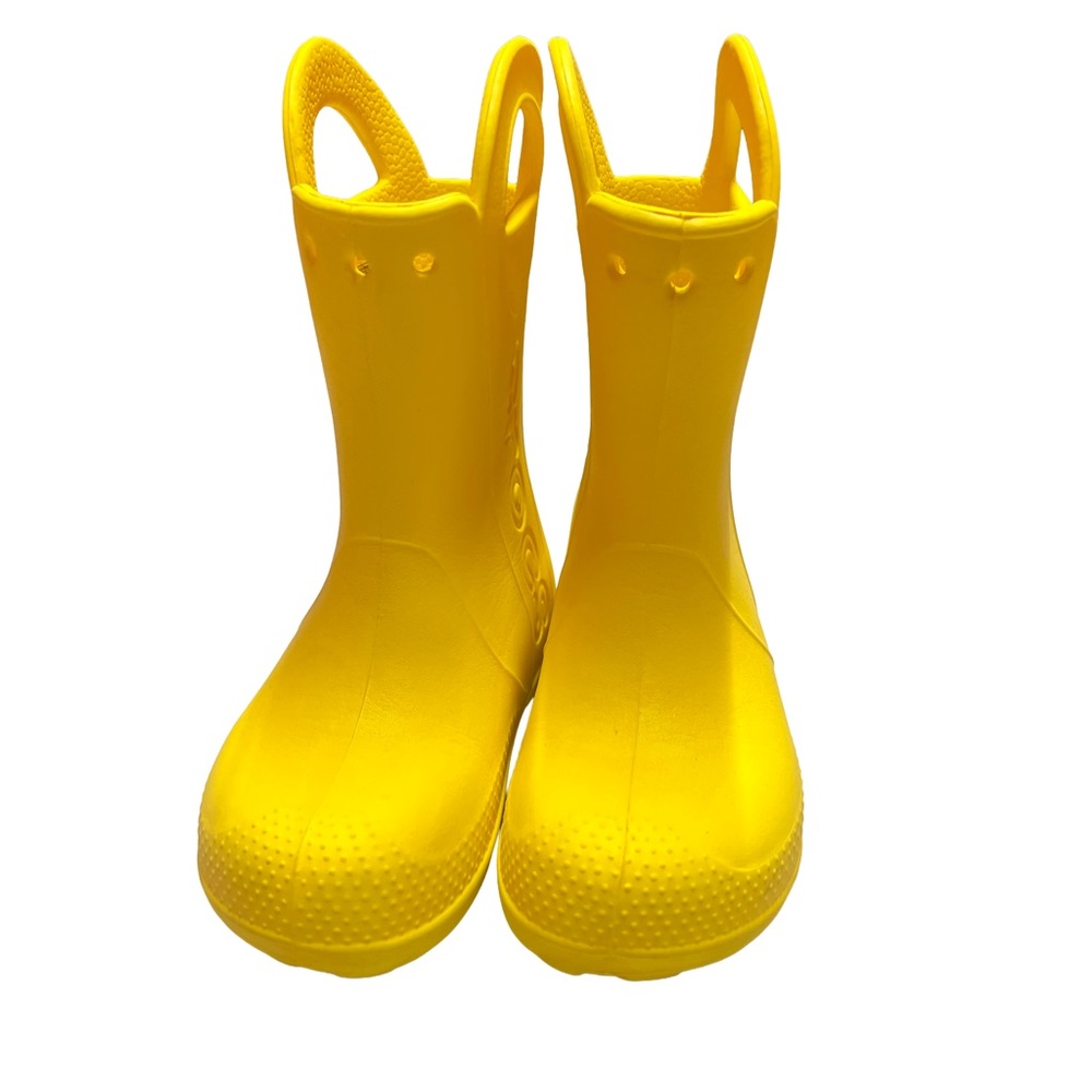 CROCS Kids Bright Yellow Rain Boots - Picture 2 of 8